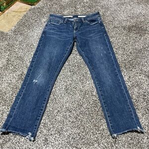 Anthropologie Pilcro Slim Boyfriend Jeans Womens Size 26 Raw Hem